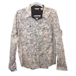 20X Brand - Purple Paisley Western Shirt - XL